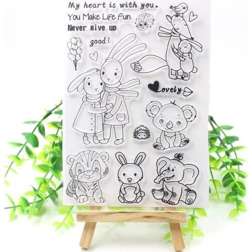Cute Rabbit Transparent Clear Silicone Stamps for DIY Scrapbooking/Card Making/Kids Christmas Fun Decoration Supplies 246