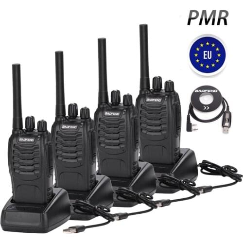 4PCS Baofeng BF-88E PMR 446 Walkie Talkie 0.5 W UHF 446 MHz 16 CH Handheld Ham Two-way Radio with USB Charger for EU User