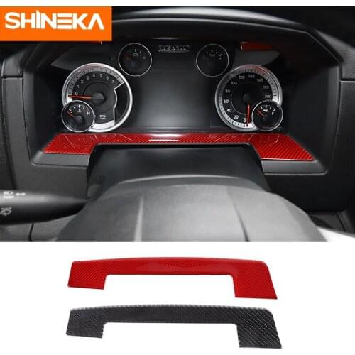 SHINEKA Carbon Fiber Accessories Car Interior Dashboard Trim Instrument Decoration Cover Strips For Dodge RAM 1500 2010-2015