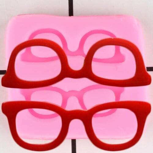Glasses Silicone Mold Cupcake Topper Fondant Molds Cake Decorating Tools Chocolate Gumpaste Mould Polymer Clay Candy Moulds