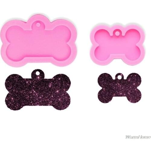 Silicone Bone Shape Pendant Resin Mold Dog Tag Dog Bone Shaped Keychain Resin Casting Mold Resin Crafting Tools F06 21 Dropship