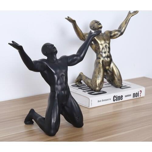 Shouting Statues Resin figurines Geometric Sculpture Simple Movement People Cafe Decoration Home Accessories abstract sculpture