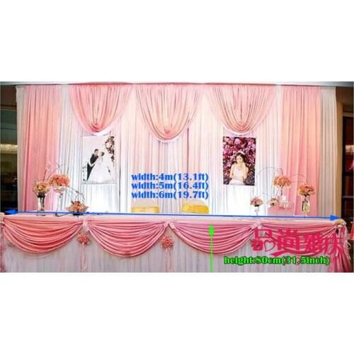 Wedding supplies luxury marriage Table Skirt With drape Wedding Table Skirting for romantic wedding