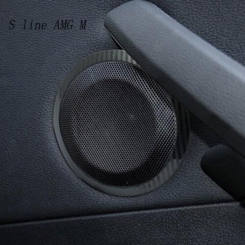 Carbon fiber For BMW 3 Series E90 X1 E84 Car door Speaker Decorative Circle Sticker Loudspeaker Car Styling Interior Accessories