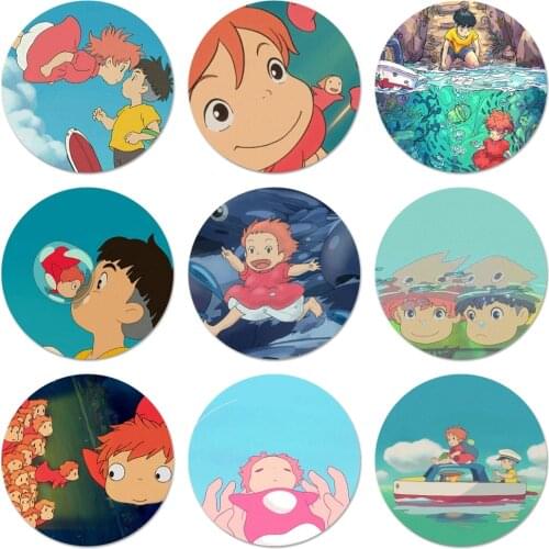 Ponyo Unique Icons Pins Badge Decoration Brooches Metal Badges For Clothes Backpack Decoration 58mm