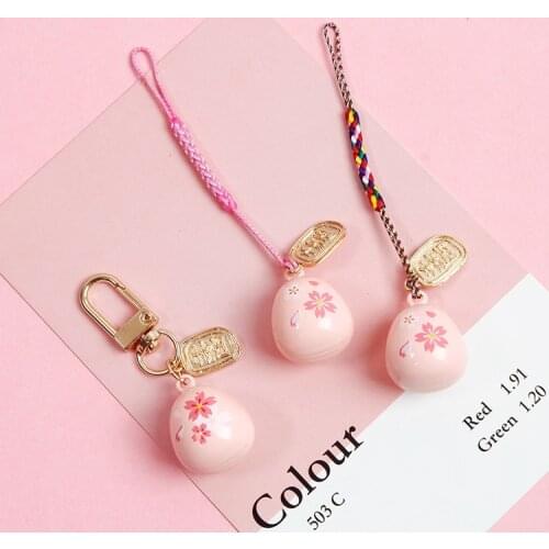 Janpanese Smart phone Strap Lanyards for iPhone Samsung Decor Cherry blossoms Bell Mobile Phone Strap Hang Rope Phone Charm