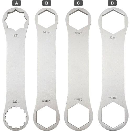 Bike Suspension Fork Wrench Stainless Steel Bicycle Top Cap Spanner Remover Tool Multi-size Household Remover Hand Tool