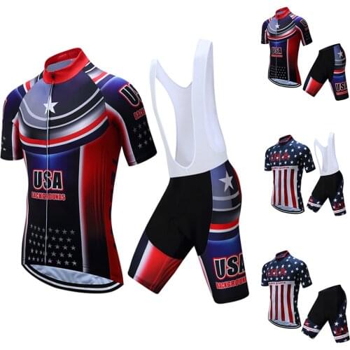 Weimostar Cycling Jersey+(bib) Shorts Set Bike Sportswear suit Mens Pro Club USA Bicycle Clothing Mtb Road Riding 3D Padding