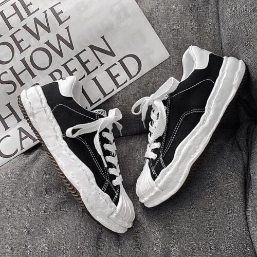 YSHUNIJ 2021 Spring and Autumn Sports and Leisure Shoes Round Head Low Top Lace Up Mens Shoes