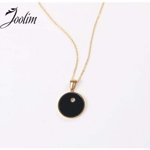 Joolim Jewelry PVD Gold Finish Fashionable Two-sided Sun Pendant Necklace Stylish Stainless Steel Necklace