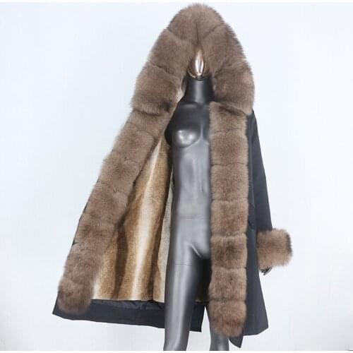 2021 New Winter Jacket Women X-long Parka Waterproof Natural Fox Fur Hood Real Fur Coat Thick Warm Outerwear Detachable