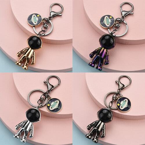 New Fashion Handmade 3D Astronaut Space Robot Spaceman Keychain Keyring Alloy Gift For Man Friend