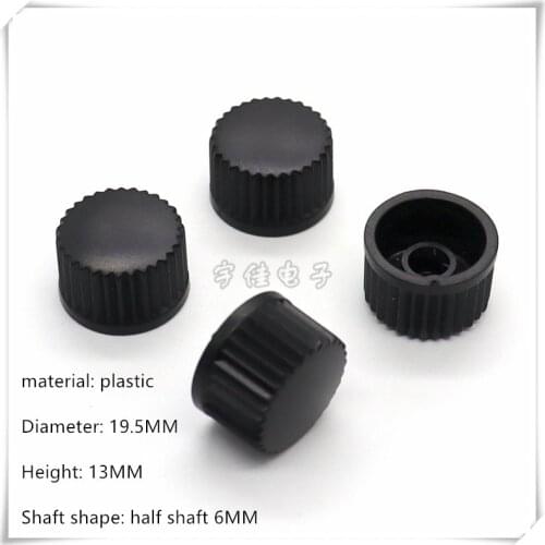 10 Piece 19.5*13MM half shaft Black plastic knob potentiometer rotary encoder volume switch knob suitable for D axis 6MM