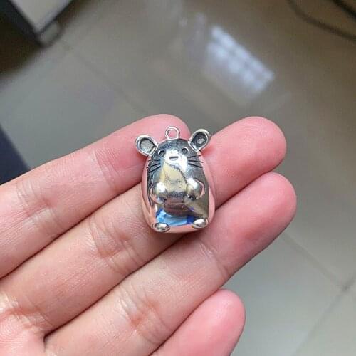 12pcs Cute Rat Metal Charms Pendants Accessories, Tibetan Silver Color For Diy Bracelet Handmade Necklace Jewelry Makeing Crafts