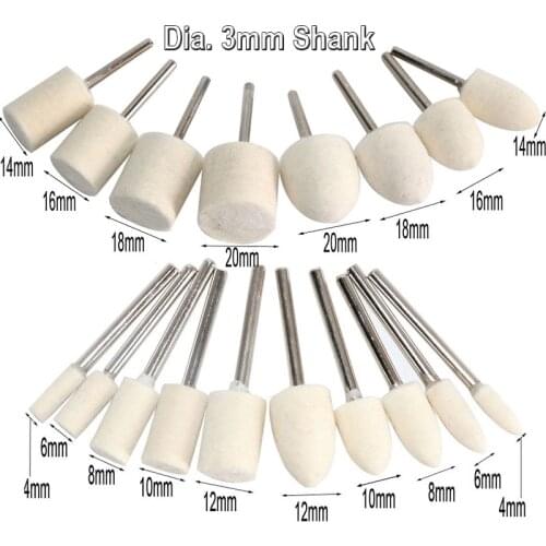 4 pieces Dremel Polishing Bobs Felt Polishing Head for Metal Mirror Buffing