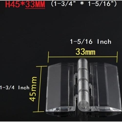 100PCS/LOT H45*33MM Acrylic Hinge Perspex Transparent Hinge Plexiglass Hinge Organic Glass Hinge 45x38mm Furniture Accessories