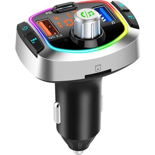 5.0 Bluetooth Car Kit Wireless Fm Transmitter Radio Adapter FM Modulator Handfree Bluetooth MP3 Player For TF Support USB Flash