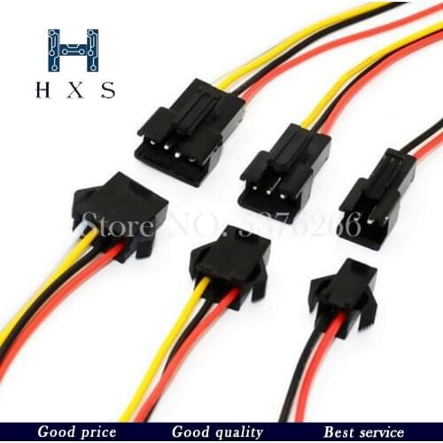 5pairs SM2.54 2 3 4 5 6pin SM Male & female Led Connector 2pin/3pin/4pin/5pin 6pin Wire cable pigtail Plug Total length 40cm