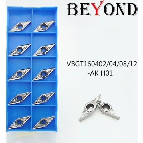 BEYOND VBGT 160402 160404 160408 VBGT160402-AK VBGT160404-AK VBGT160408-AK H01 for Copper Aluminum Carbide Inserts Lathe Tools