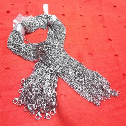 Wholesale 2mm stainless steel Necklace Rope 45cm Chain Lobster Clasp DIY Jewelry Accessories 100pcs/lot free shipping