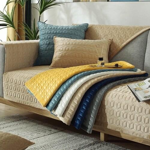 Cover Sofa Cushion Plush Modern Non-slip Couch Window Cushion Solid Color Fabric Towel Case for Sofa Covers for Living Room