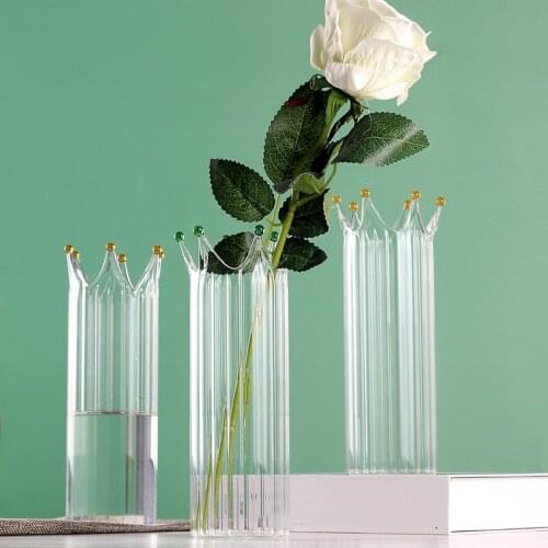 Flower Vase for Office Decor Decorative Table Glass Decorative Hydroponics Ornaments Home Modern Plants Vases