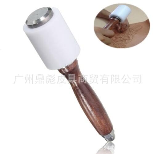 DIY leather hand tools leather carving hammer nylon hammer printing hammer wooden handle carving hammer