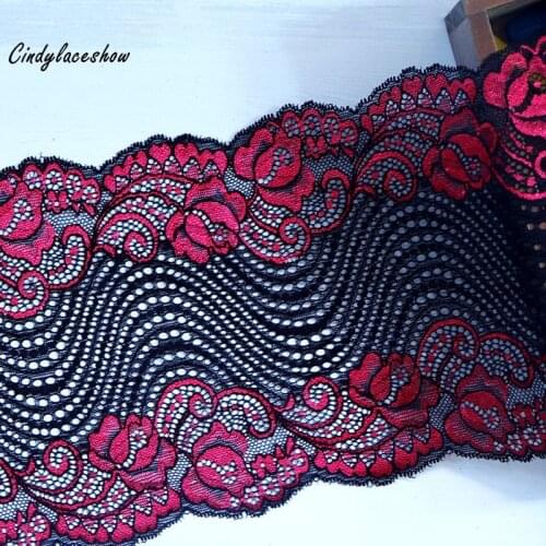 2Yards 18cm Width Elastic Lace Trim Ribbon Embroidered Multi Stretch Lace Fabric Sewing Applique Lingeire Bra Wedding Dress DIY