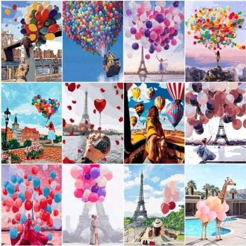 GATYZTORY Paint By Number Balloon Scenery Drawing On Canvas Handpainted Painting Art Gift Diy Pictures By Number Kits Home Decor