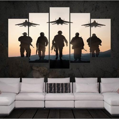 HD Print 5 panels abstract flat soldiers Painting on canvas wall art picture modern home decor print canvas painting