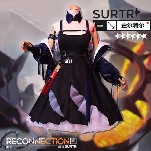 Anime Arknights Surtr RHODES ISLAND New Operator Game Suit Dress Uniform Cosplay Costume Halloween Women Free Shipping 2020New