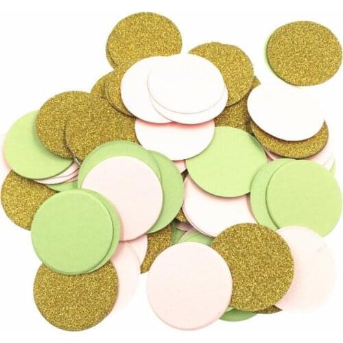 500pcs 3cm Gold/Green/Pink Round Paper For Wedding Bridal Party Throwing Confetti Baby Shower Table Decoration Scatter Sprinkles