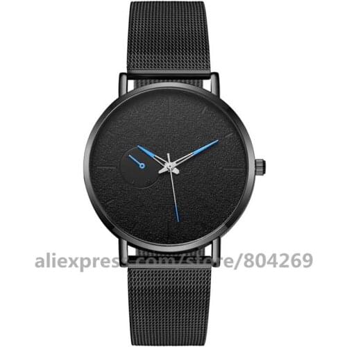 Hot Top Brand Luxury Men Watch Classic Black Mesh Men Wrist Watch Fashion Design Ultra-thin Sport Watch Relogio Masculino