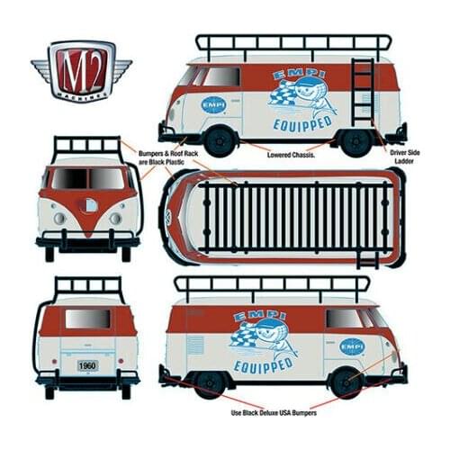 M2 machines 1:64 1960 V olks wagen VAN Collection Metal Die-cast Simulation Model Cars Toys