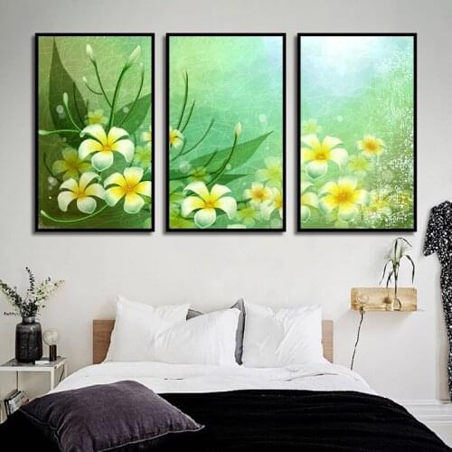 Small Yellow Flower Art Poster Print Canvas Painting Picture Home Wall Art Graffiti Aisle Painting Modern Decoration Custom