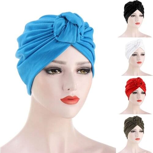 Trendy Women Head Scarf Turban Caps Simple Solid Color Hijab Bonnet Bohemian Ethnic Inner Hijabs Cap Muslim Female Headdress
