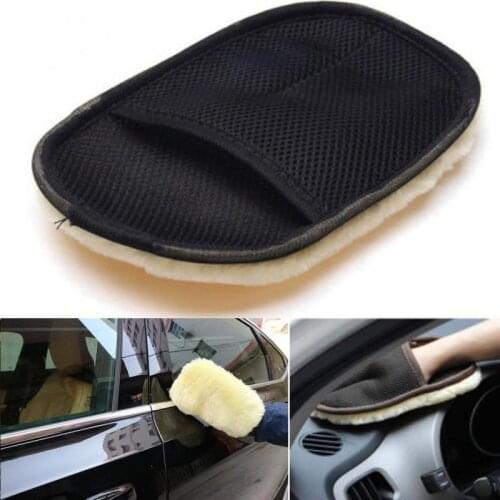 Soft Microfiber Wool Car Washing Glove Motorcycle Washer Cleaning Care Car Glass Brush Paint Waxing Polishing Tools