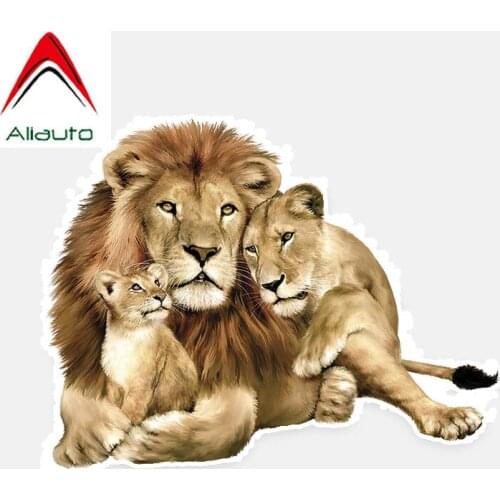 Aliauto Personality Car Sticker Lion Family Accessories Vinyl Decal Cover Scratches for Honda Crv Vw Passat B5 Lacetti,14cm*11cm