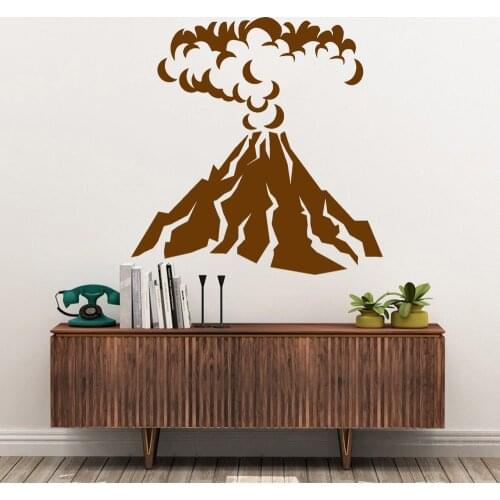 Volcano Wall Decal Study Room Decoration Nature Mountain Volcanic Eruption Tourism Dormitory Home Decor Vinyl Wall Sticker Z258