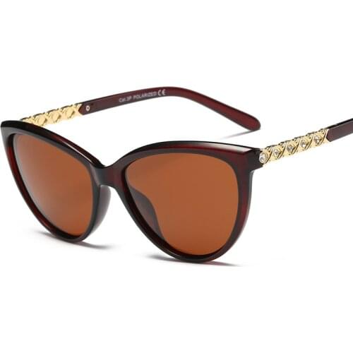 YOOSKE Polarized Sunglasses Women Luxury Cat Eye Sun Glasses Retro Female Shades Driving Eyewear UV400