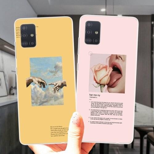 Aesthetic Art Luxury Cear Silicone Case Cover For Samsung A51 A71 A21S A01 A10 A11 A20 A30 A31 A40 A41 A50 A60 A70 A7 A8 Plus