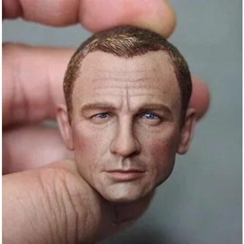 1/6 Scale Daniel Craig Head Sculpt Without Neck Secret Ghost Party James Bond 007 Head Carving Model Toy
