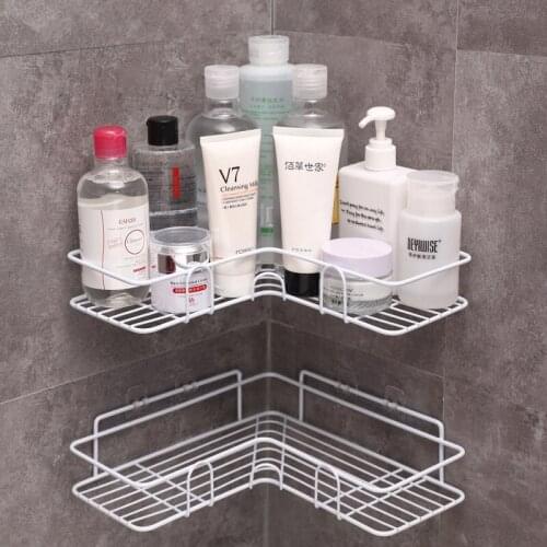 Shampoo Storage Rack Holder Kitchen Seasoning Rack Punch Corner Frame Shower Shelf Robe Hook Bathroom Accessories