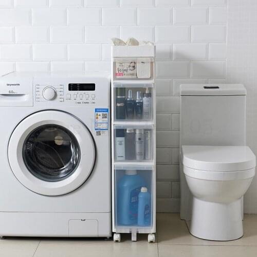 Bathroom Seam Rack Toilet Receptacle Toilet Narrow Seam Storage Cabinet Floor Multi-layer Toilet Side Cabinet