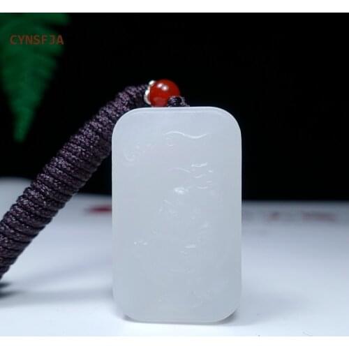 CYNSFJA New Real Rare Certified Natural Hetian Jade Nephrite Lucky Amulets Buddha Jade Pendant High Quality Carved Best Gifts