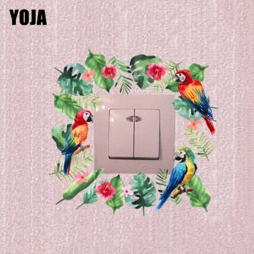 YOJA Mysterious Colored Personalized Parrot Decor Wall Switch Sticker Living Room Bedroom 10SS0351