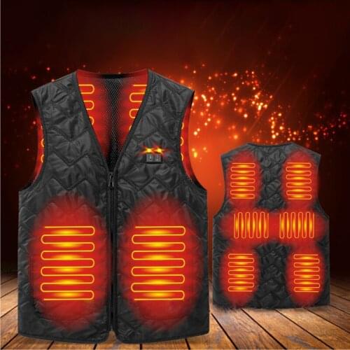 Mens Vest Jacket USB Electric Heating Winter Warm Sleeveless Men Jacket Fashion Hooded Casual Vest Men Autumn Thicken Waistcoat