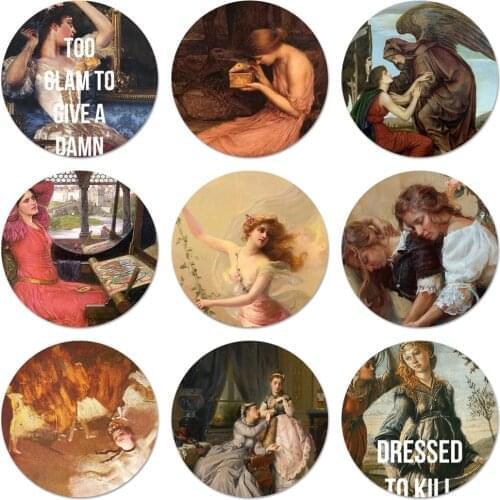 58mm Classic Art Icons Pins Badge Decoration Brooches Metal Badges For Backpack Decoration