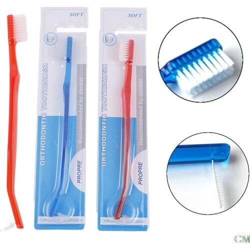 1Pcs Orthodontic Toothbrush Interdental Tooth Brush Small Head Soft Hair Correction Teeth Braces Dental Floss Oral Tooth Care