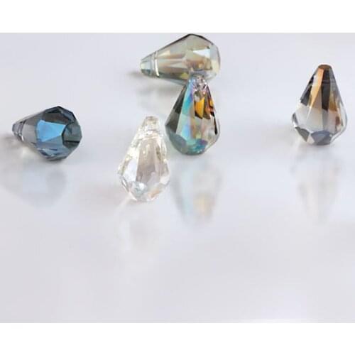 10pcs Korean cross-piercing teardrop-shaped Crystal Bead Necklace Earring Bracelet Pendant Diy Jewelry Accessories Material